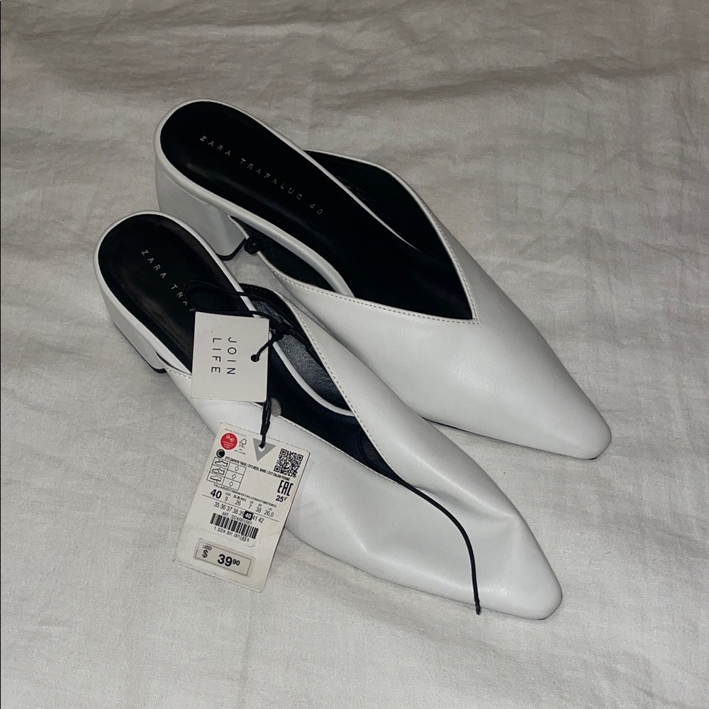 Zara Women's Sleek White Mules